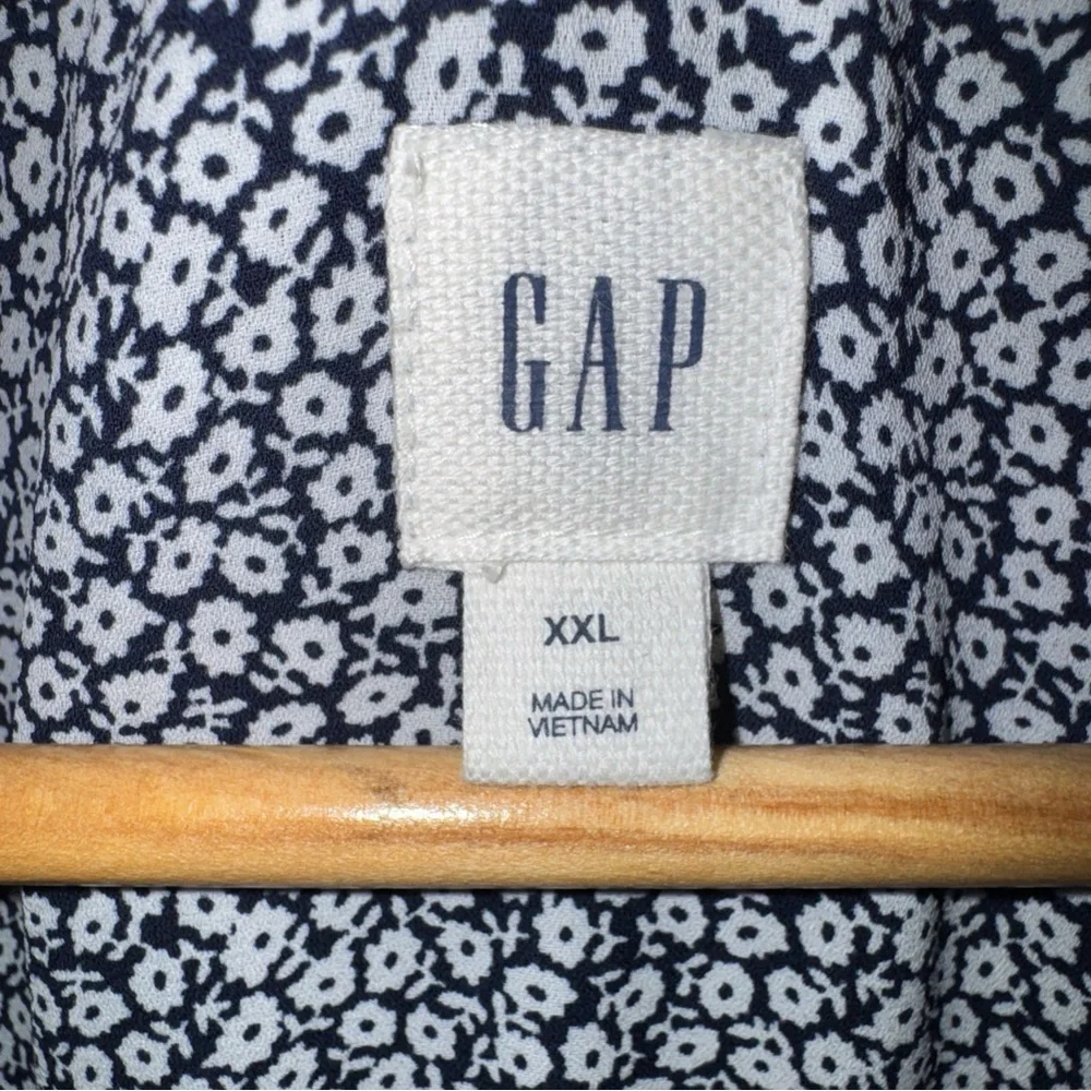 Gap womens blue floral sleeveless drawstring waist dress v neck size XXL - Picture 8 of 11